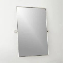 Blaine Polished Nickel Rectangular Pivot Wall Mirror 24"x36" -Optimal Furniture Store BlainePldNkPvtMrr24x36inAVSHF22