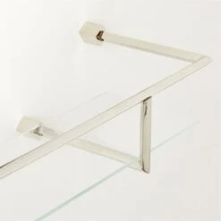 Blaine Polished Nickel Wall Shelf With Rail 36" -Optimal Furniture Store BlainePldNkWllShlfWR36inAV2SHF22