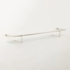 Blaine Polished Nickel Wall Shelf With Rail 36" -Optimal Furniture Store BlainePldNkWllShlfWR36inAVSHF22