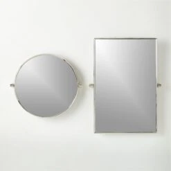 Blaine Polished Nickel Rectangular Pivot Wall Mirror 24"x36" -Optimal Furniture Store BlainePlshdNickelPvtMrrGrpFHF22