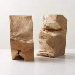 Teak Bookends Set Of 2 -Optimal Furniture Store BleachedTeakBookendsS2AV2SHS23
