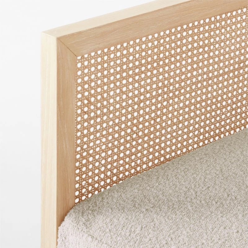 Boho Ivory Boucle And Natural Rattan Daybed Twin 6 Boho Ivory Boucle And Natural Rattan Daybed Twin - Image 6