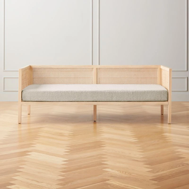 Boho Ivory Boucle And Natural Rattan Daybed Twin 1 Boho Ivory Boucle And Natural Rattan Daybed Twin