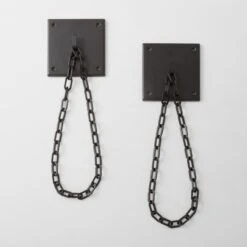 Bolt Matte Black Chain Curtain Tiebacks Set Of 2