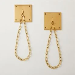 Bolt Polished Brass Chain Curtain Tiebacks Set Of 2