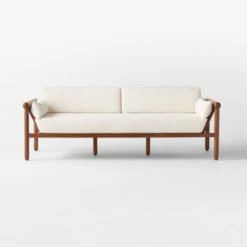 Bonelli Teak Outdoor Sofa With Ivory Sunbrella® Cushions -Optimal Furniture Store BonelliSofaSOSSS23