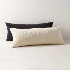 36"x16" Black Boucle Throw Pillow -Optimal Furniture Store Boucle36x16inPillowsGroupFHF22