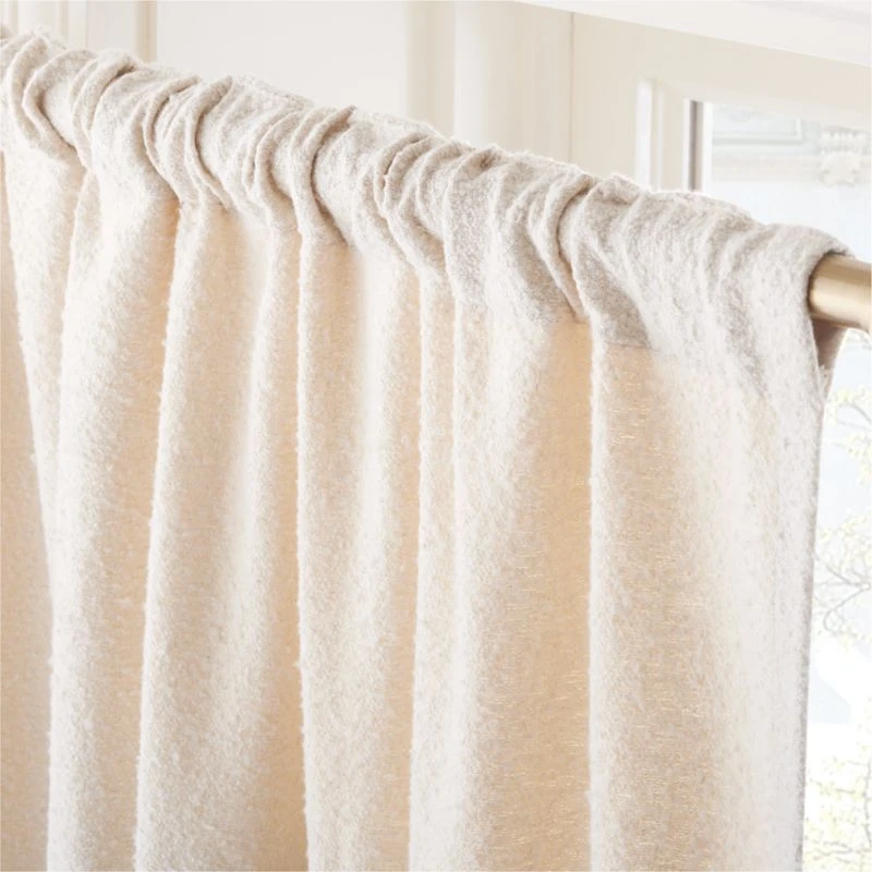 Ivory Boucle Window Curtain Panel 48''x84'' 4 Ivory Boucle Window Curtain Panel 48''x84'' - Image 4