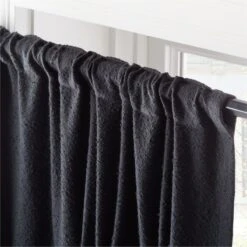 Black Boucle Window Curtain Panel 48''x84'' -Optimal Furniture Store BoucleIvryNBlkCrtn96PnlAV2SHF23