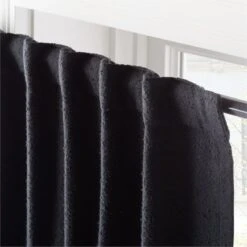Black Boucle Window Curtain Panel 48''x84'' -Optimal Furniture Store BoucleIvryNBlkCrtn96PnlAV3SHF23