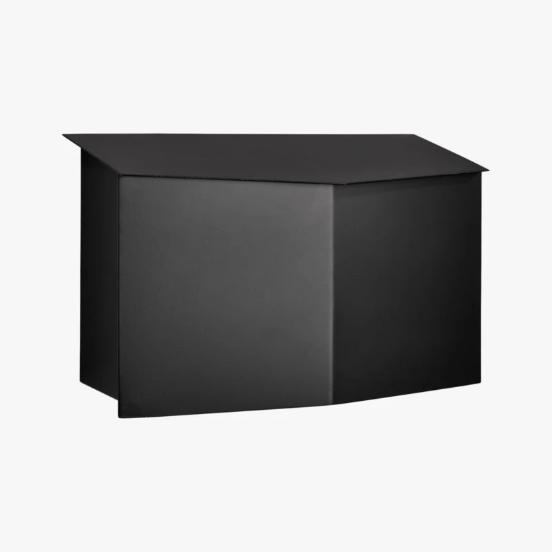 Bow Angled Black Wall-Mounted Mailbox 2 Bow Angled Black Wall-Mounted Mailbox - Image 2