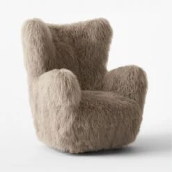 Bozzi Taupe Mongolian Sheepskin Accent Chair 12 Bozzi Taupe Mongolian Sheepskin Accent Chair -Optimal Furniture Store BozziDkGryMnglnShpsknChr3QSSF22