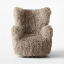 Bozzi Taupe Mongolian Sheepskin Accent Chair 11 Bozzi Taupe Mongolian Sheepskin Accent Chair -Optimal Furniture Store BozziDkGryMnglnShpsknChrSOSSF22
