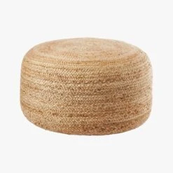Braided Jute Large Pouf -Optimal Furniture Store BraidedHempLargePoufS17