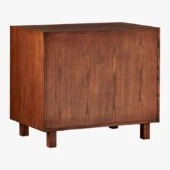 Inline Oak Wood 4-Drawer File Cabinet With Brass Handles -Optimal Furniture Store BrassInlineFileDrawers3QBF17