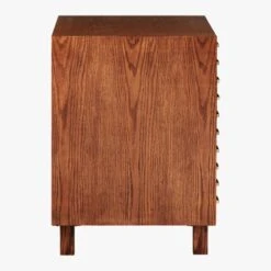 Inline Oak Wood 4-Drawer File Cabinet With Brass Handles -Optimal Furniture Store BrassInlineFileDrawersSDF17