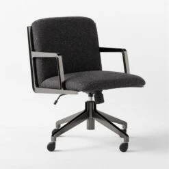 Brecha Grey Upholstered Office Chair -Optimal Furniture Store BrechaGreyChair3QSSS23
