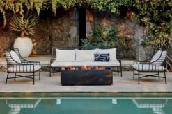 Rectangular Metal Fire Pit -Optimal Furniture Store BretonBlackMetalCollectionMR20 1