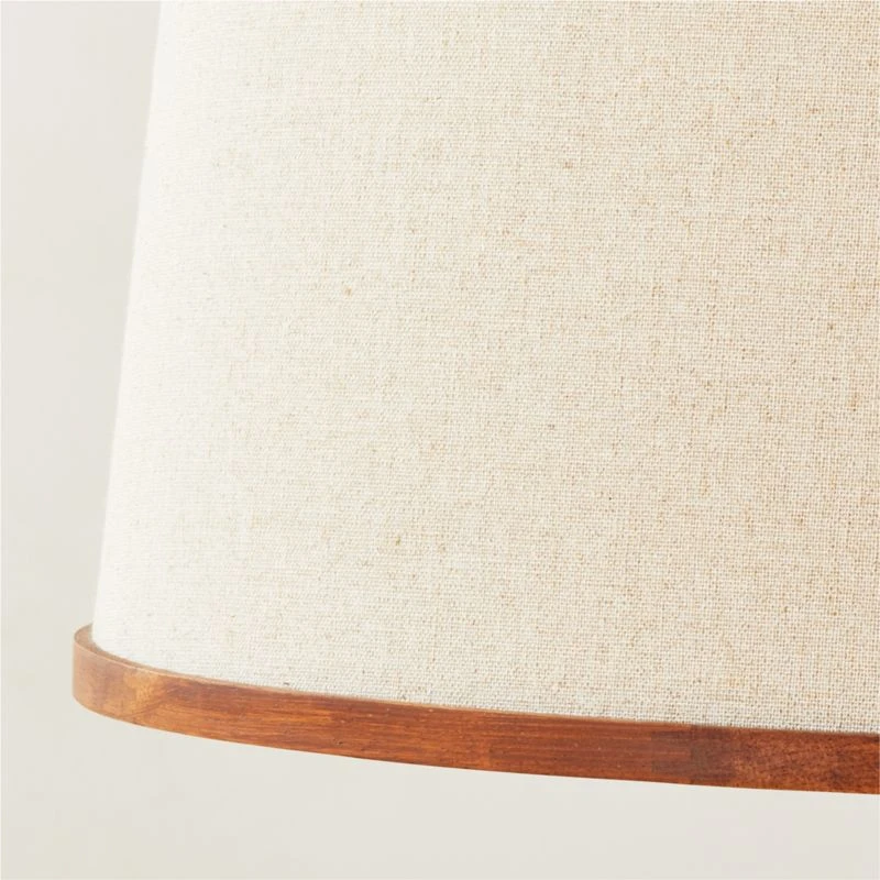 Bruna Walnut Wood And Linen Floor Lamp 3 Bruna Walnut Wood And Linen Floor Lamp - Image 3