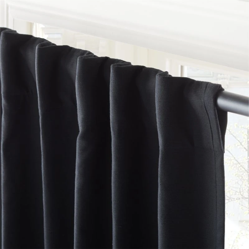 Black Basketweave Blackout Window Curtain Panel 48"x84'' 4 Black Basketweave Blackout Window Curtain Panel 48"x84'' - Image 4