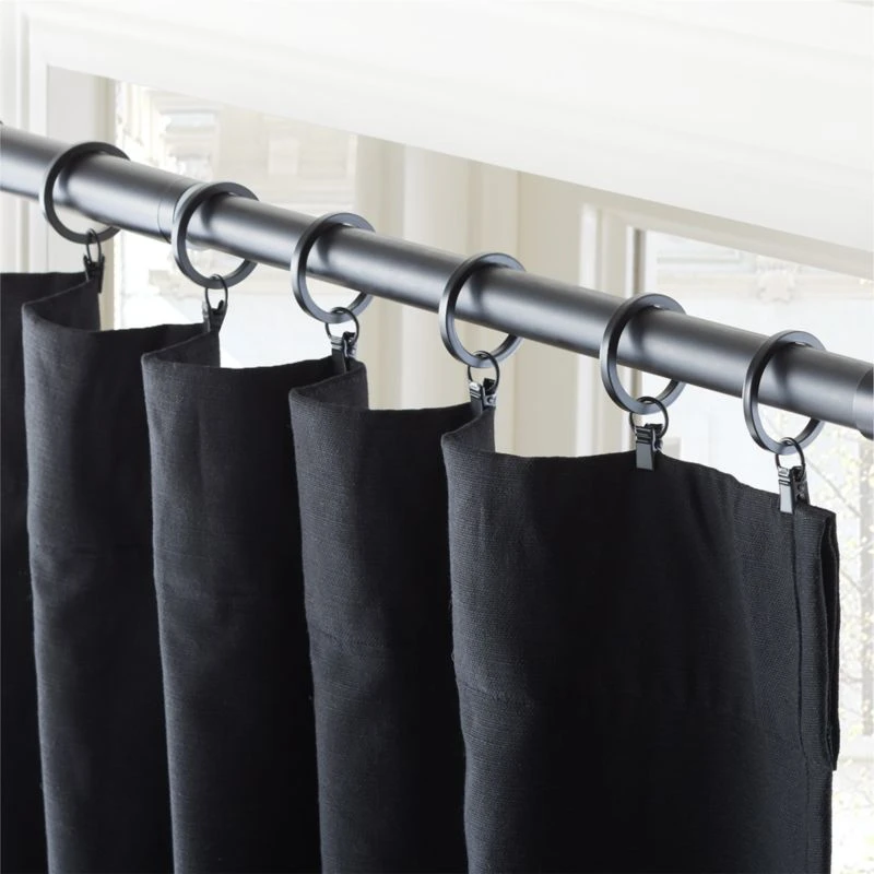 Black Basketweave Blackout Window Curtain Panel 48"x84'' 2 Black Basketweave Blackout Window Curtain Panel 48"x84'' - Image 2