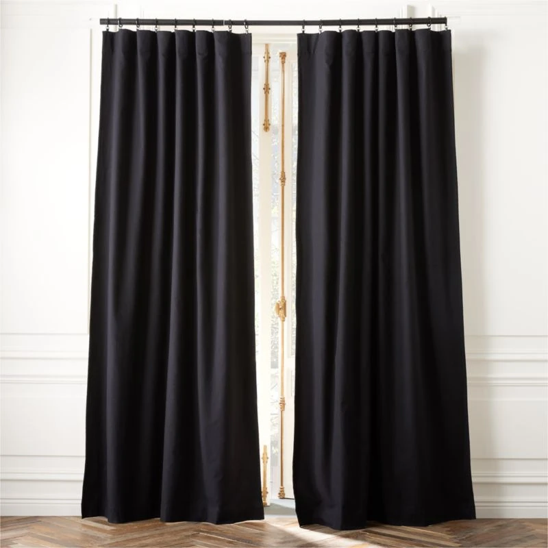 Black Basketweave Blackout Window Curtain Panel 48"x84'' 1 Black Basketweave Blackout Window Curtain Panel 48"x84''