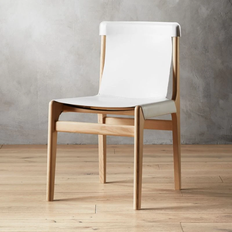 Burano White Leather Sling Chair Set Of 4 1 Burano White Leather Sling Chair Set Of 4