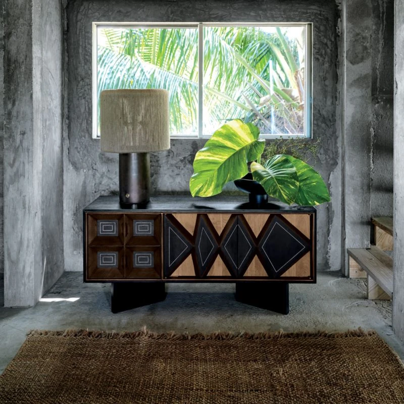 Ramble Tall Dark Brown Ceramic Table Lamp With Jute Shade 4 Ramble Tall Dark Brown Ceramic Table Lamp With Jute Shade - Image 4