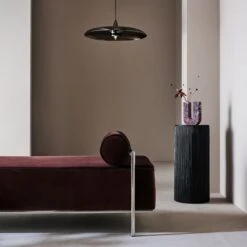 Giro Small Black Rattan Pedestal Table -Optimal Furniture Store CB2FA22 01D light