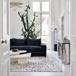 Levi Handknotted New Zealand Wool Black And Ivory Area Rug 5'x8' 8 Levi Handknotted New Zealand Wool Black And Ivory Area Rug 5'x8' -Optimal Furniture Store CB2FA22 08A V1