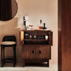 Farren Black Round Wall Mirror 30" -Optimal Furniture Store CB2FA22 12B V1 2