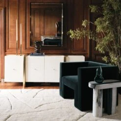 Matra Deep Teal Velvet Lounge Chair -Optimal Furniture Store CB2FA22 17B Hero V1