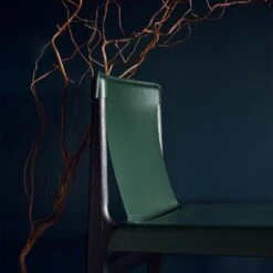 Burano Green Leather Sling Chair -Optimal Furniture Store CB2FA22 45D detail 2