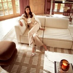 Salon 6-Piece L-Shaped Ivory White Chenille Sectional Sofa -Optimal Furniture Store CB2FA22 EDT 4512edit