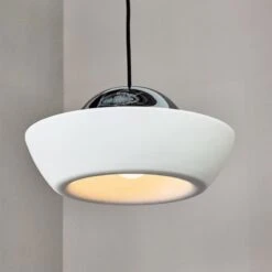 Materia Ivory Dome Pendant Light -Optimal Furniture Store CB2FA22 PR GF 06A 109