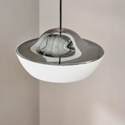 Materia Ivory Dome Pendant Light -Optimal Furniture Store CB2FA22 PR GF 06A 114