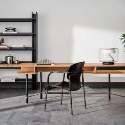 Genova Black Ebonized Oak Bookcase -Optimal Furniture Store CB2FA22 PR GF 07A hero