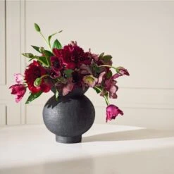 Victoria Black Terracotta Vase -Optimal Furniture Store CB2FA23 14B Det 224