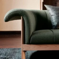 Raj Green Silk Throw Pillow With Feather-Down Insert 20" -Optimal Furniture Store CB2FA23 BID 04 Det V6