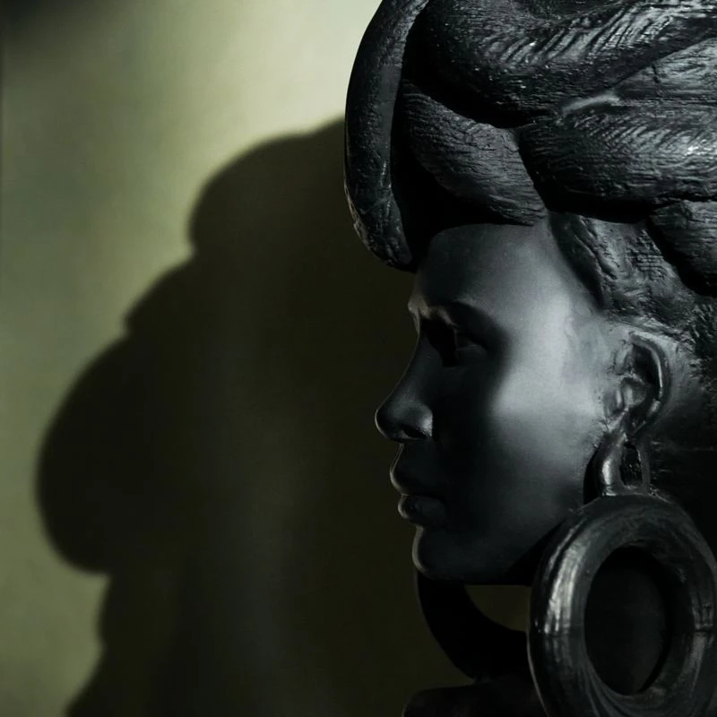 Weaver Bird Black Fiber Clay Bust 8 Weaver Bird Black Fiber Clay Bust - Image 8