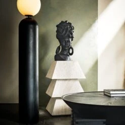 Weaver Bird Black Fiber Clay Bust 13 Weaver Bird Black Fiber Clay Bust -Optimal Furniture Store CB2FA23 BID 09 V2 RET light