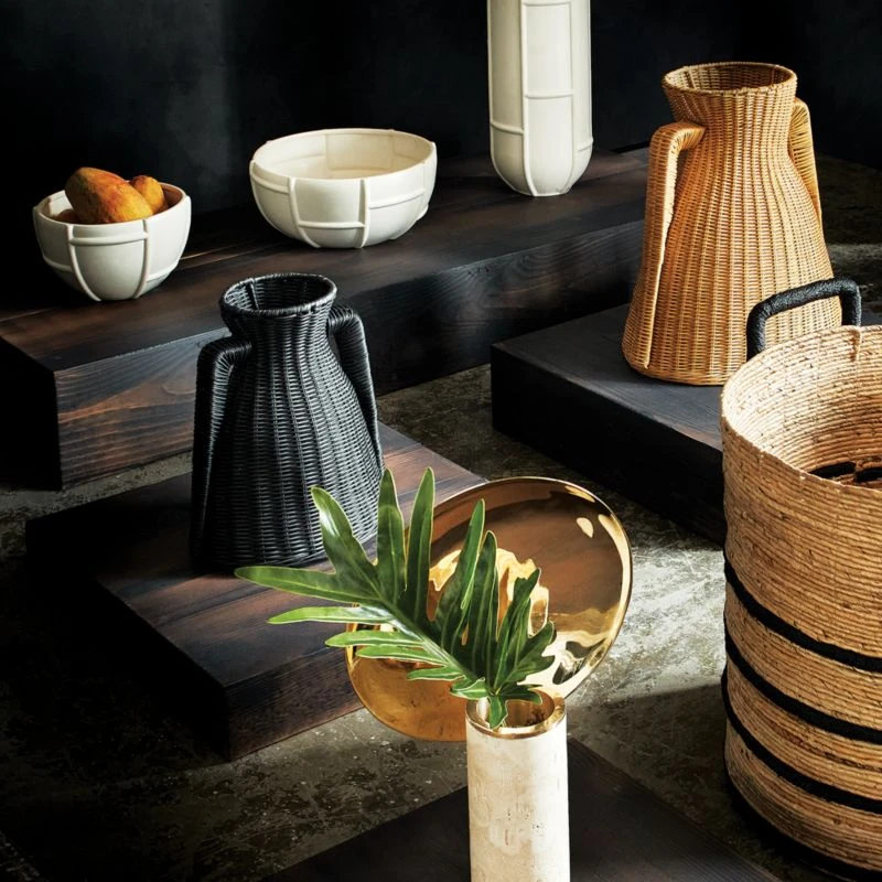 Aminah Woven Storage Basket With Black Handles 4 Aminah Woven Storage Basket With Black Handles - Image 4