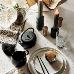 Nava Black And White Patterned Table Runner 14"x90" -Optimal Furniture Store CB2HOL21 16A heroOC21 1x1