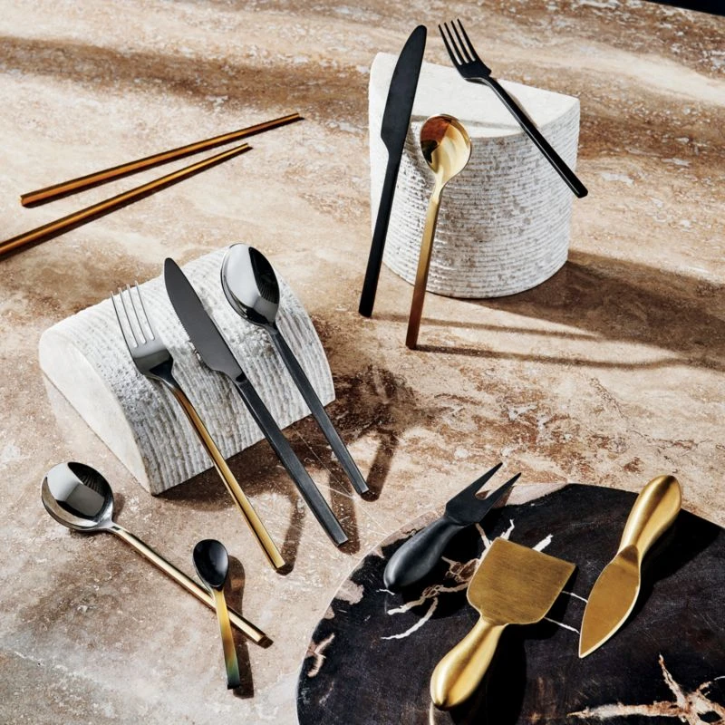 20-Piece Pin Tumbled Black Flatware Set 2 20-Piece Pin Tumbled Black Flatware Set - Image 2