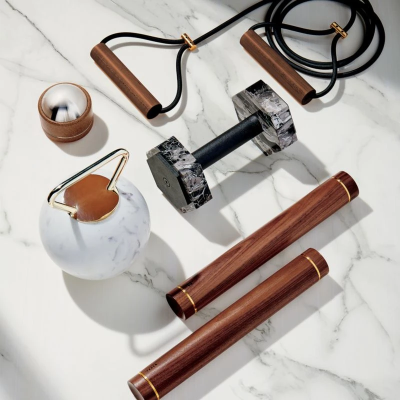 Black Marble 5-Lb Dumbbell 2 Black Marble 5-Lb Dumbbell - Image 2