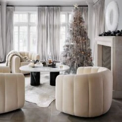 Fluffy White Feather Wreath 36'' -Optimal Furniture Store CB2HOL22 02A V2