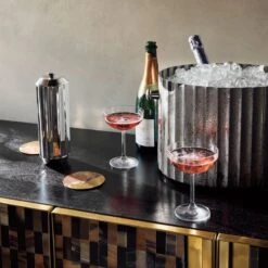 Milano Stainless Steel Champagne Bucket -Optimal Furniture Store CB2HOL22 11B hero