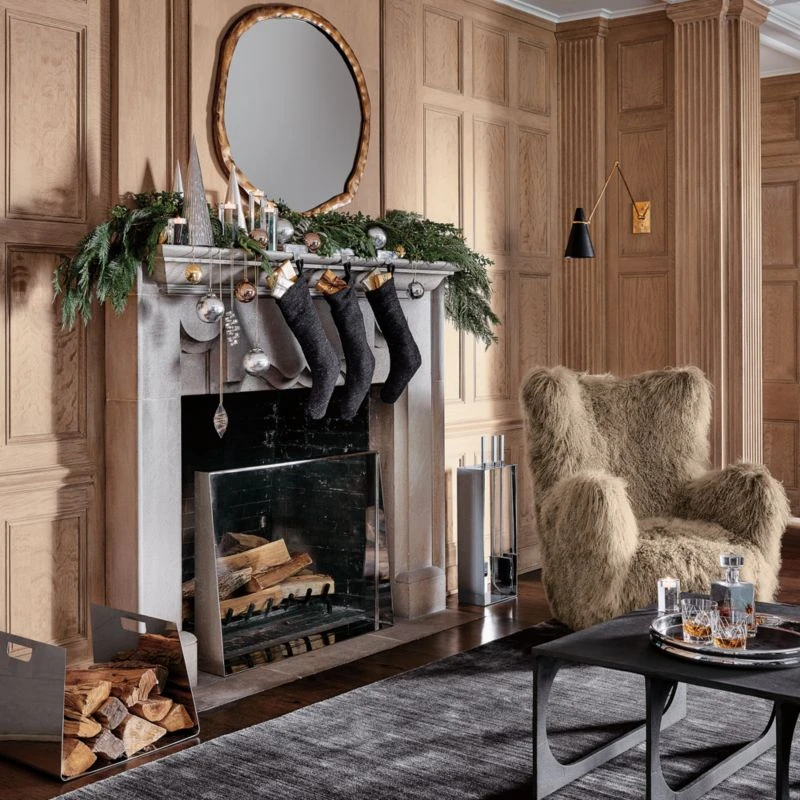 Bozzi Taupe Mongolian Sheepskin Accent Chair 2 Bozzi Taupe Mongolian Sheepskin Accent Chair - Image 2