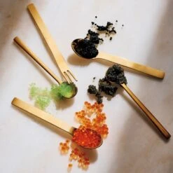 Set Of 6 Mini Gold Cocktail Forks -Optimal Furniture Store CB2HOL22 21F hero