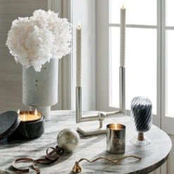 Coraline Silver-Plated Double Taper Candle Holder -Optimal Furniture Store CB2HOL22 23C hero 2